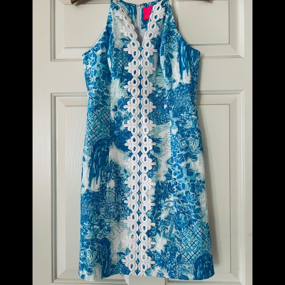 🎉NWT Lilly Pulitzer pearl stretch shift- toile me about it in size 2